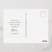 クラシックChristmas Red Green Plaid写真 箔シーズンポストカード (裏面)