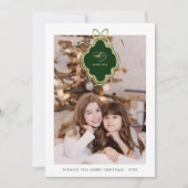 クラシックChristmas Red Plaid写真 シーズンカード (正面)