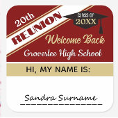 クラシックClass懇親会名タグステッカー スクエアシール