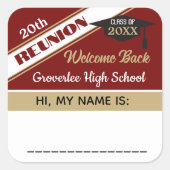 クラシックClass懇親会名タグステッカー スクエアシール (正面)