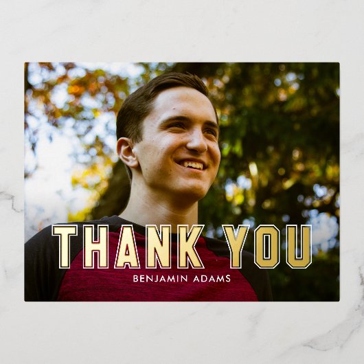 クラシックCOLLEGIATE FOIL Grad有難はがき 箔シーズンポストカード (正面)