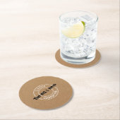 クラシックCountry Pub Logo, Pub/Brewery ラウンドペーパーコースター (インサイチュ)