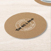 クラシックCountry Pub Logo, Pub/Brewery ラウンドペーパーコースター (アングル)