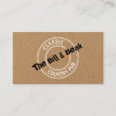 クラシックCountry Pub Logo, Pub/Brewery 名刺 (正面)