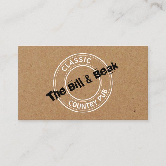 クラシックCountry Pub Logo, Pub/Brewery 名刺 (正面)