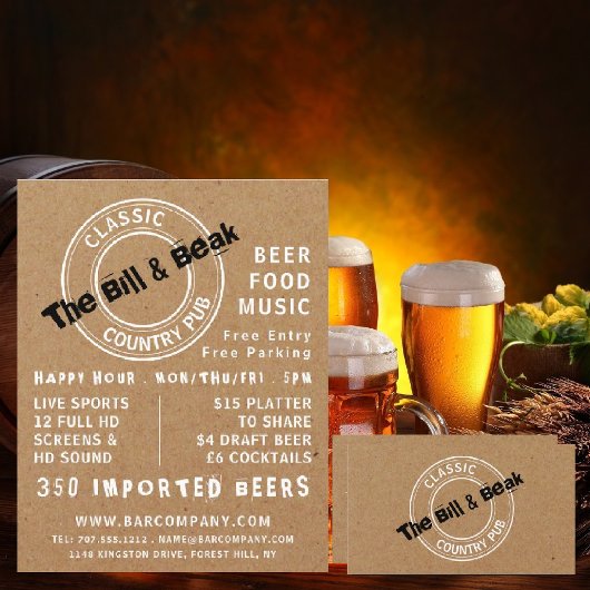 クラシックCountry Pub Logo, Pub/Brewery 名刺