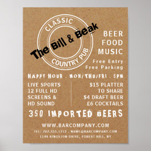 クラシックCountry Pub Logo, Pub/Brewery's 広告 ポスター