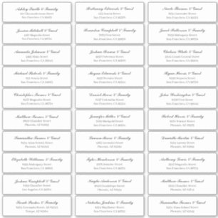 クラシックCursiveスクリプトの結婚ゲスト名アドレス シール