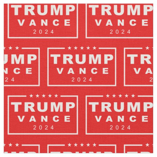 クラシックDonald Trump Vance 2024長方形ロゴ ファブリック (クローズアップ)
