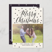 クラシックDots Christmas Photo Cardはがき シーズンポストカード (正面/裏面)