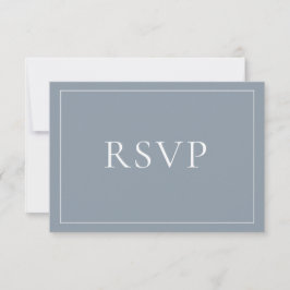 クラシックDustyエレガント BlueスクリプトRSVP 出欠カード