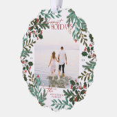 クラシックEnchanting Elegance Christmas photo オーナメントカード (左)