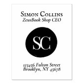 クラシックExLibrisモノグラムブックス差出人住所 ラバースタンプ (インプリント)