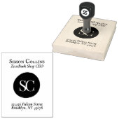 クラシックExLibrisモノグラムブックス差出人住所 ラバースタンプ (押印)