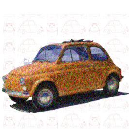 クラシックFiat 500青 Tシャツ