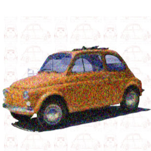 クラシックFiat 500青 Tシャツ