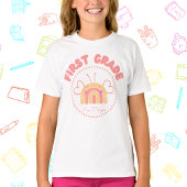 クラシックFirst Grade Rainbow – 名前を追加 Tシャツ