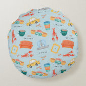 クラシックFRIENDS™アイコンのパターン ラウンドクッション (裏面)