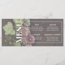 クラシックGarden Hellebore Wood and White Menu Card メニュー