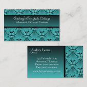 クラシックGlam名刺、はっきりしたティール（緑がかった色） 名刺 (正面/裏面)