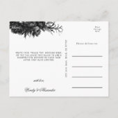 クラシックGothic Black結婚's Thank You ポストカード (裏面)