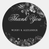 クラシックGothic Black結婚's Thank You ラウンドシール (正面)