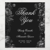 クラシックGothic Black結婚's Thank You ワインラベル (シングルラベル)