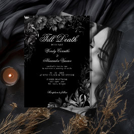 クラシックGothic Black 'Till Death'結婚 S Photo 招待状