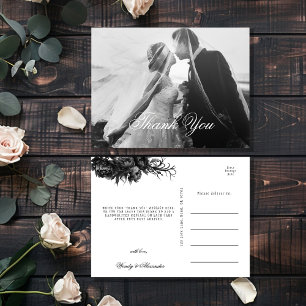 クラシックGothic Whiteの写結婚真ありがとう ポストカード