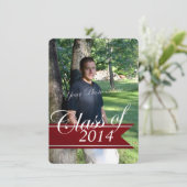 クラシックGrad 2014 Varsity Banner赤い写真 案内状 (スタンド正面)