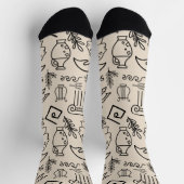 クラシックGreco-Roman Line Art Socks: Timeless Elega ソックス (上部)