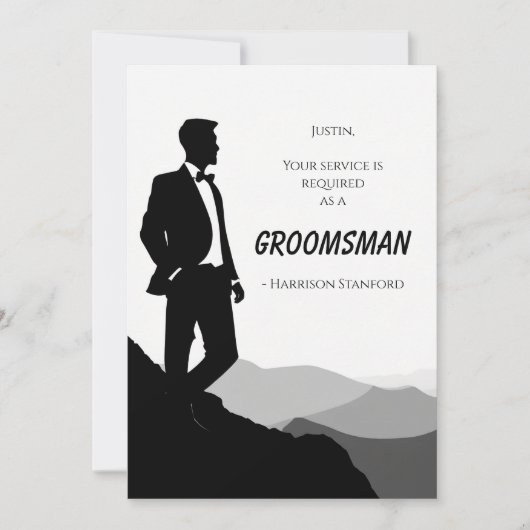 クラシックGroomsman Proposal Card 招待状 (正面)