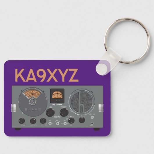 クラシックHallicrafters S 20Rラジオ受信機 キーホルダー (正面)