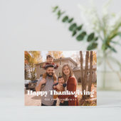 クラシックHappy Thanksgiving家族の写真 ポストカード (スタンド正面)