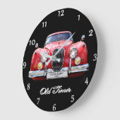 クラシックJaguar XK150ウォールクロック ラージ壁時計 (傾斜)