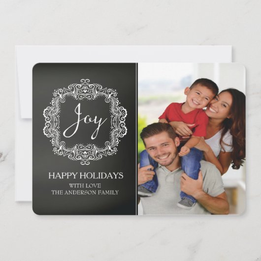 クラシックJoy Christmas Holiday Photo Card シーズンカード (正面)