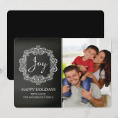 クラシックJoy Christmas Holiday Photo Card シーズンカード (正面/裏面)
