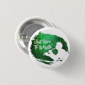 クラシック'Just Here To Whistle'ピンバッジ 缶バッジ (正面&裏面)