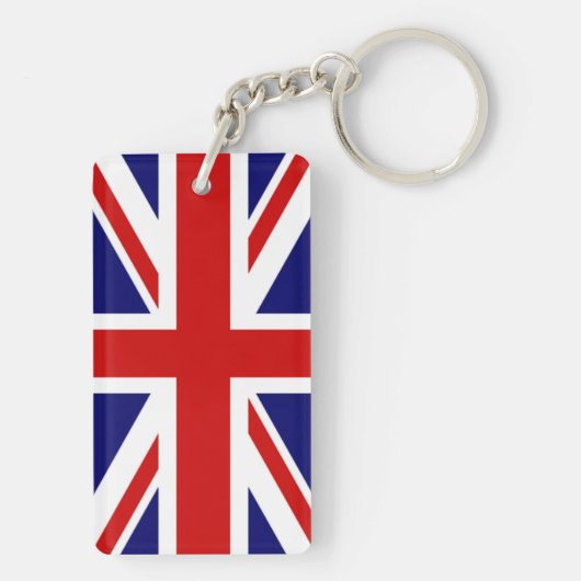 クラシックKeep Calm and Carry Onとイギリス国旗 キーホルダー (裏面)