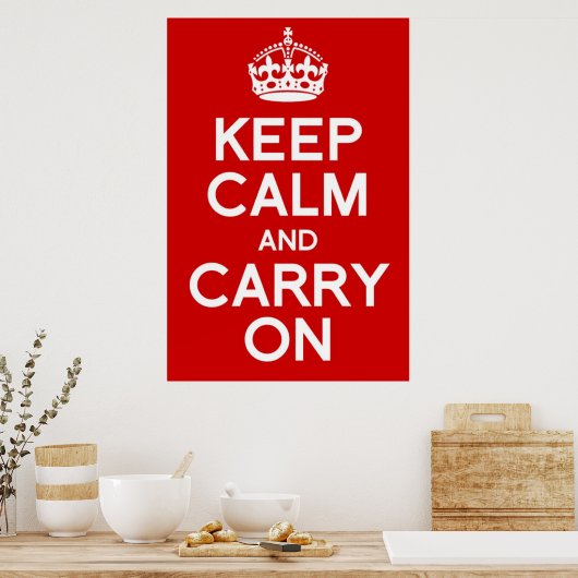 クラシックKEEP CALM AND CARRY ON ポスター (キッチン)