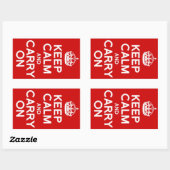 クラシックKEEP CALM AND CARRY ON 長方形シール (シート)