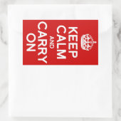 クラシックKEEP CALM AND CARRY ON 長方形シール (バッグ)