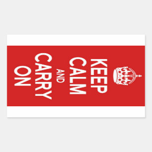 クラシックKEEP CALM AND CARRY ON 長方形シール