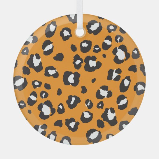 クラシックLeopardプリントパターン ガラスオーナメント (正面)