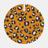 クラシックLeopardプリントパターン ガラスオーナメント (裏面)