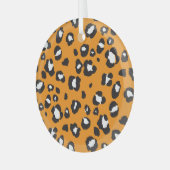 クラシックLeopardプリントパターン ガラスオーナメント (正面左)