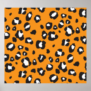クラシックLeopardプリントパターン ポスター