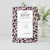 クラシックLeopard Print RoseGold RSVPカード (スタンド正面)