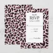 クラシックLeopard Print RoseGold RSVPカード (正面/裏面)
