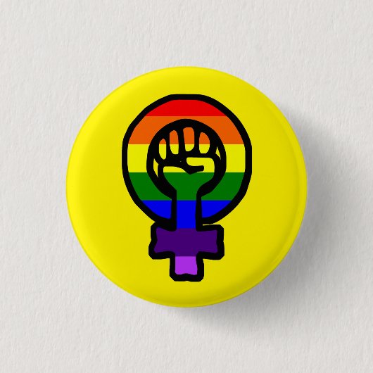 クラシックLGBTの男女同権主義の印ボタン 缶バッジ (正面)